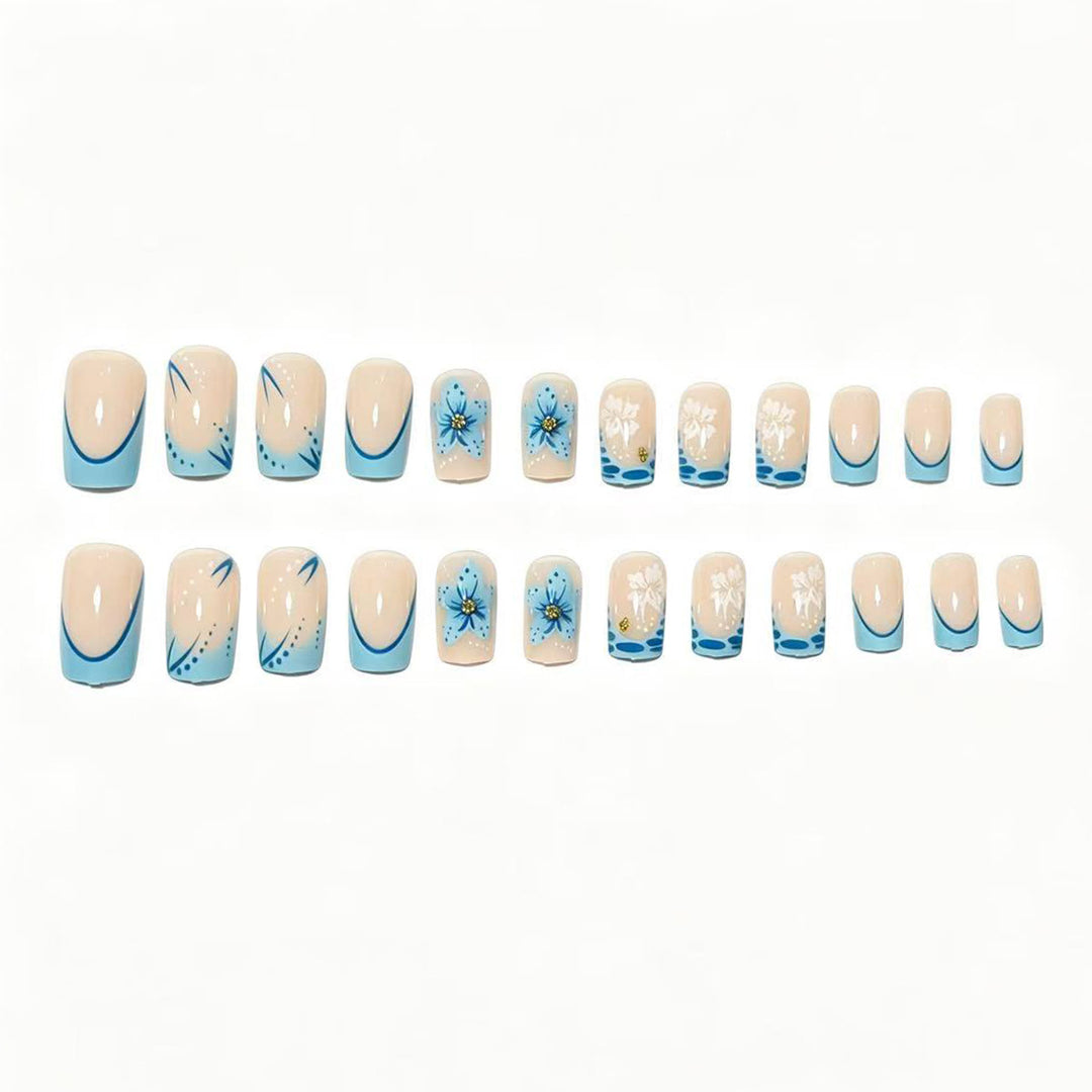 Artisan Floral Acrylic Press-On Nail Set Bowlift