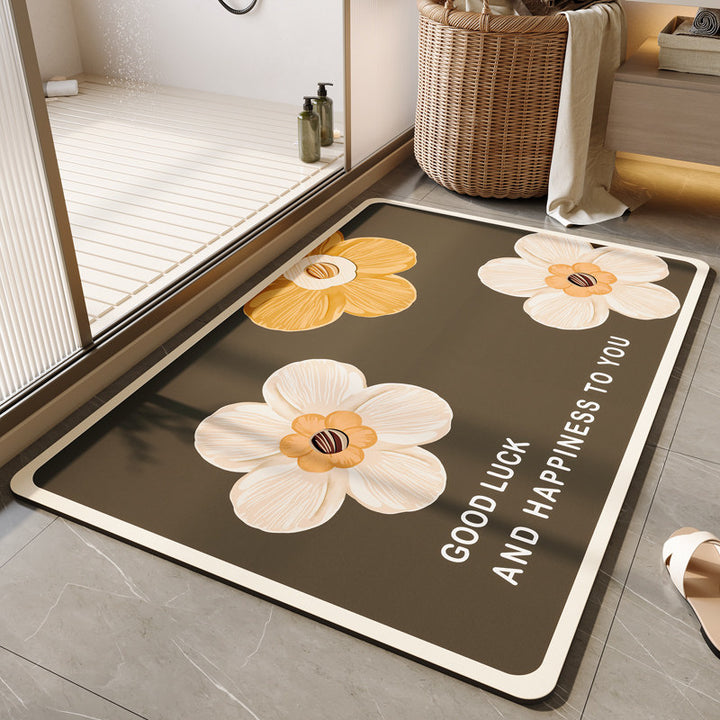 Decorative Floral Bath Mat Bowlift