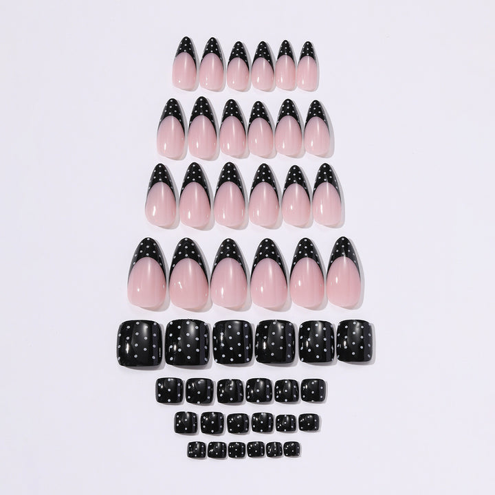Acrylic nail set with creative tips and elegant embellishments Bowlift