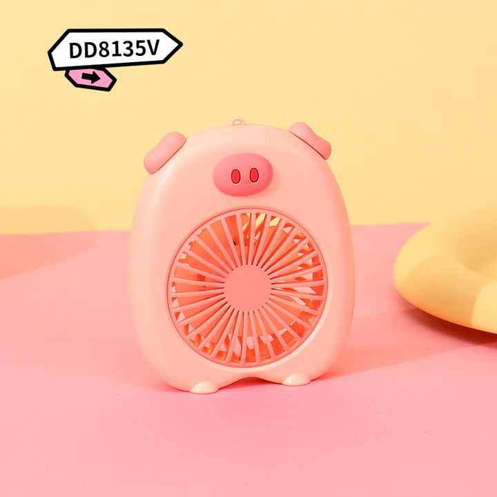 Women's Portable Hand Fan in Cute Pig Design Bowlift