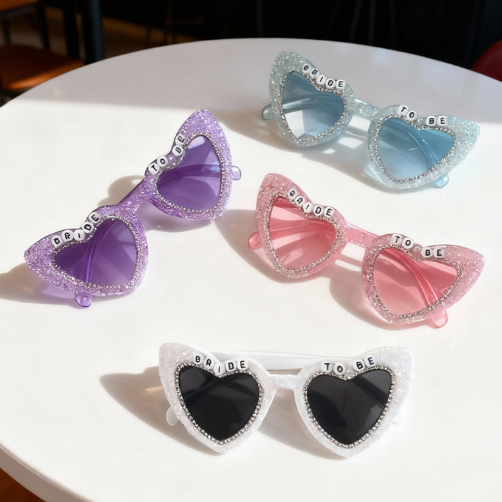 Rhinestone-Embellished Heart Sunglasses Bowlift