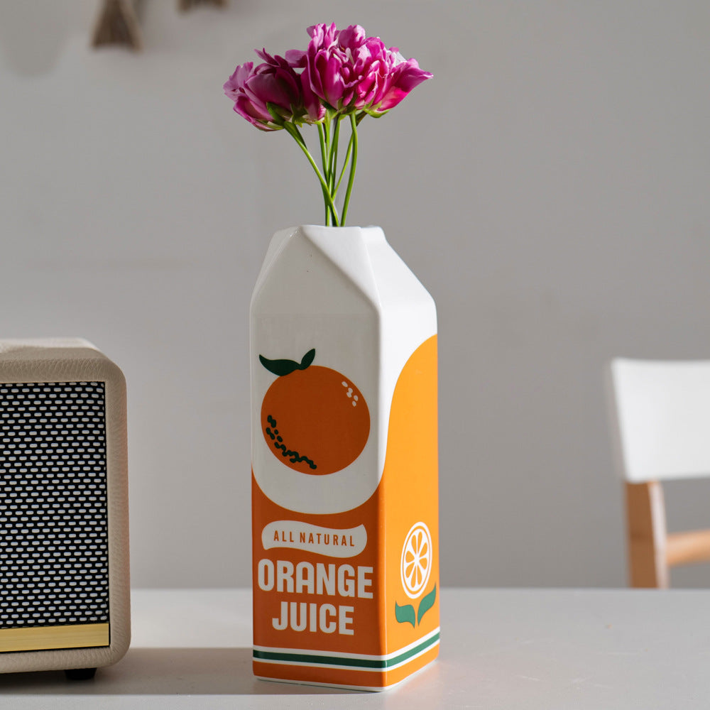 Ceramic Orange Juice Container