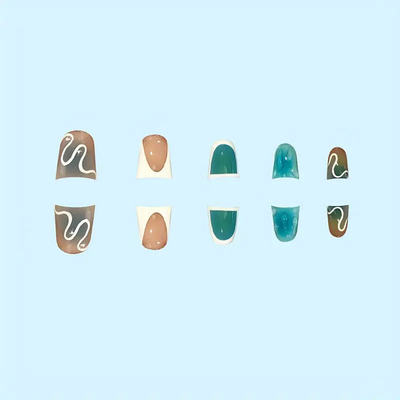 Artistic Abstract Nail Art Extensions Bowlift