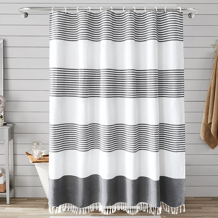 Modern Striped Shower Curtain Bowlift