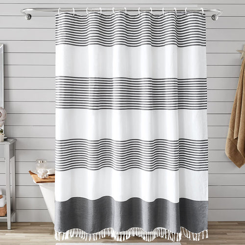 Modern Striped Shower Curtain Bowlift