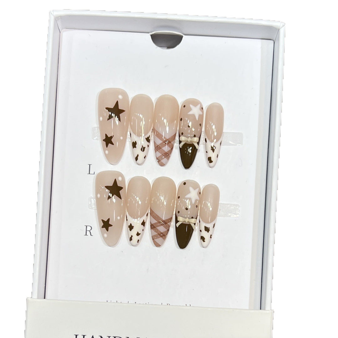 Artistic Press-On Nail Set Bowlift