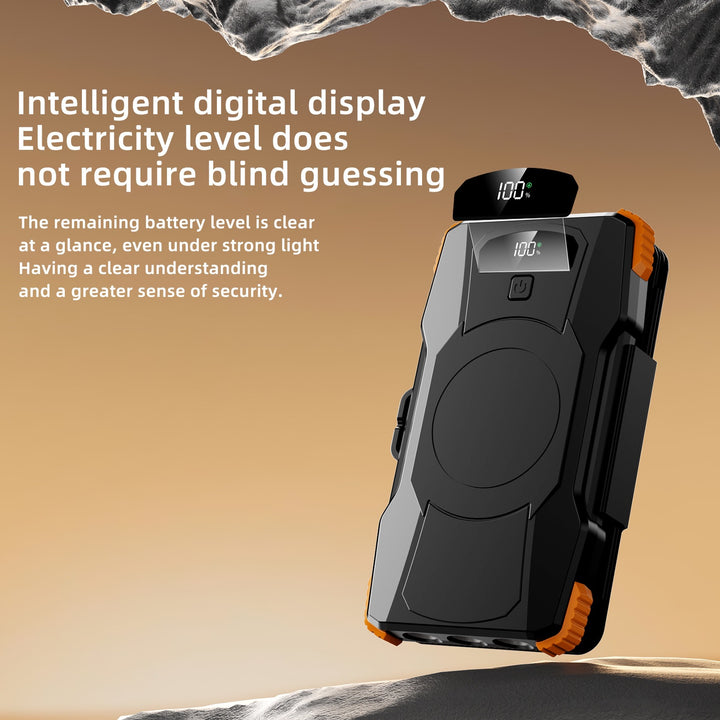 Power bank with solar charging and LED lights Bowlift