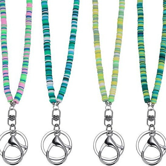 Colorful Beaded ID Badge Holder Lanyard Bowlift