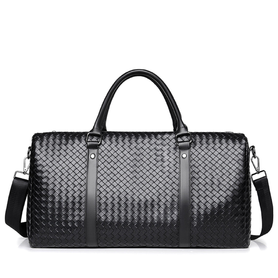 Premium Woven Leather Duffel Bag Bowlift