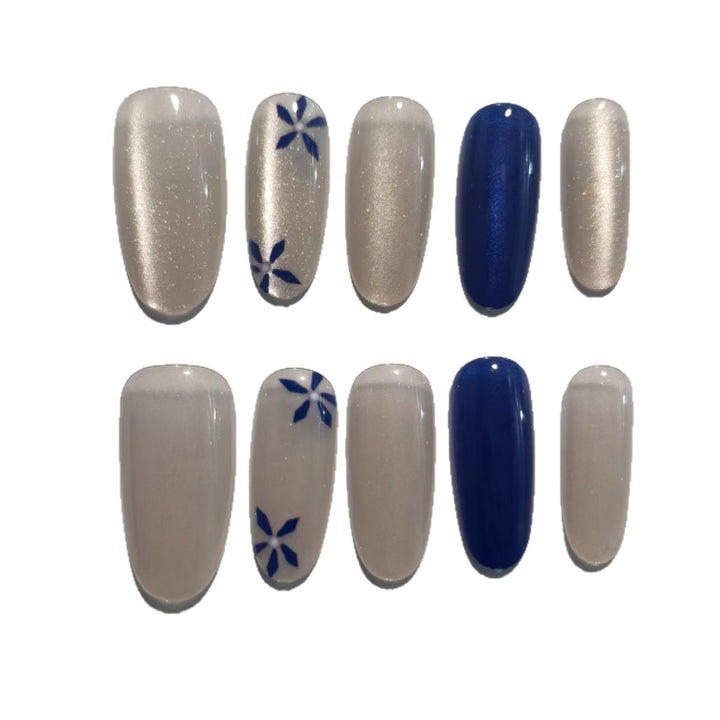 Artistic Floral-Inspired Press-On Nail Set Bowlift