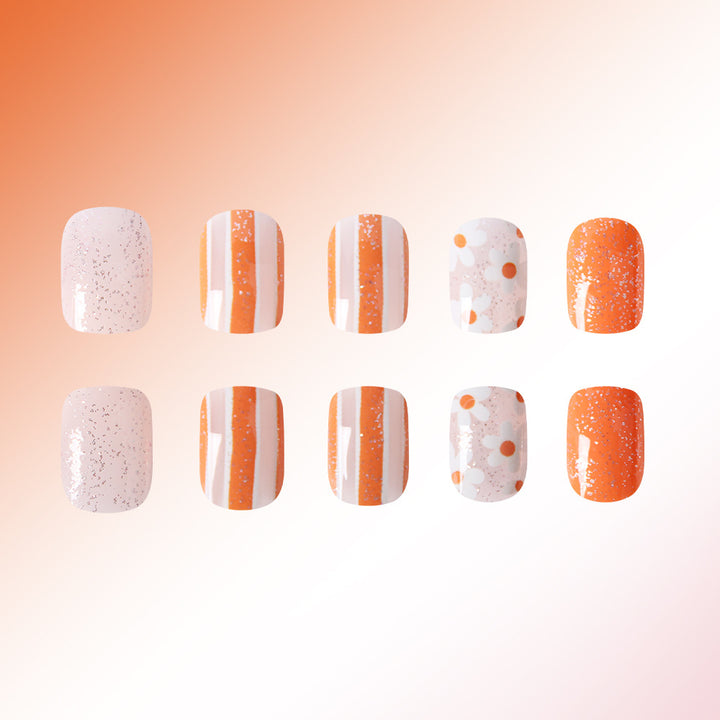Artistic Glitter Press-On Nail Set Bowlift