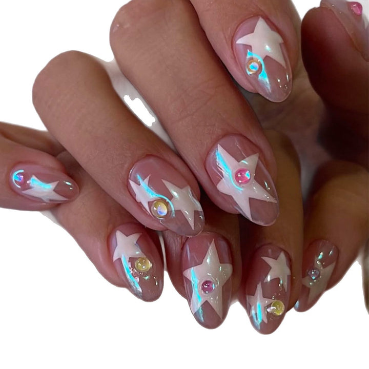 Artificial nails with sparkling star design Bowlift