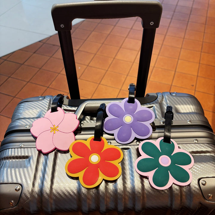 Floral silicone luggage tag with adjustable strap and embossed ID panel Bowlift