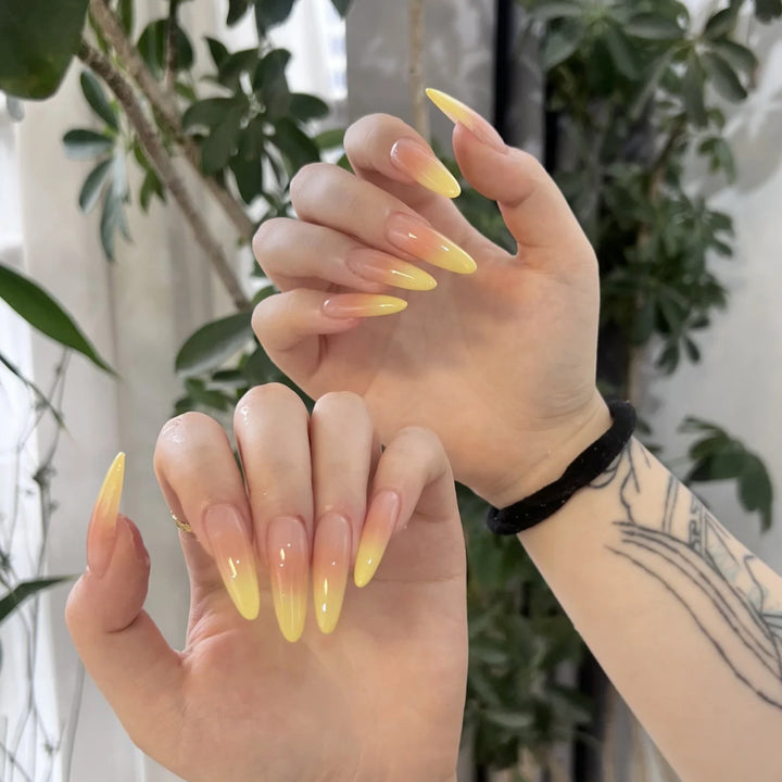 Gradient Stiletto Press-On Nails Bowlift