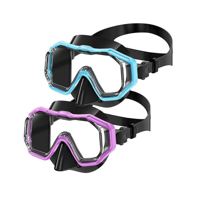 Diving mask with special field of vision and anti-fog technology Bowlift