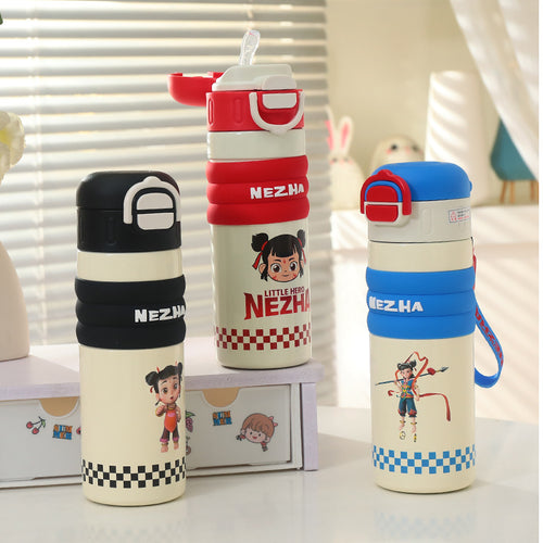 Women's Insulated Bottle with Playful Design and Practical Carry Handle Bowlift