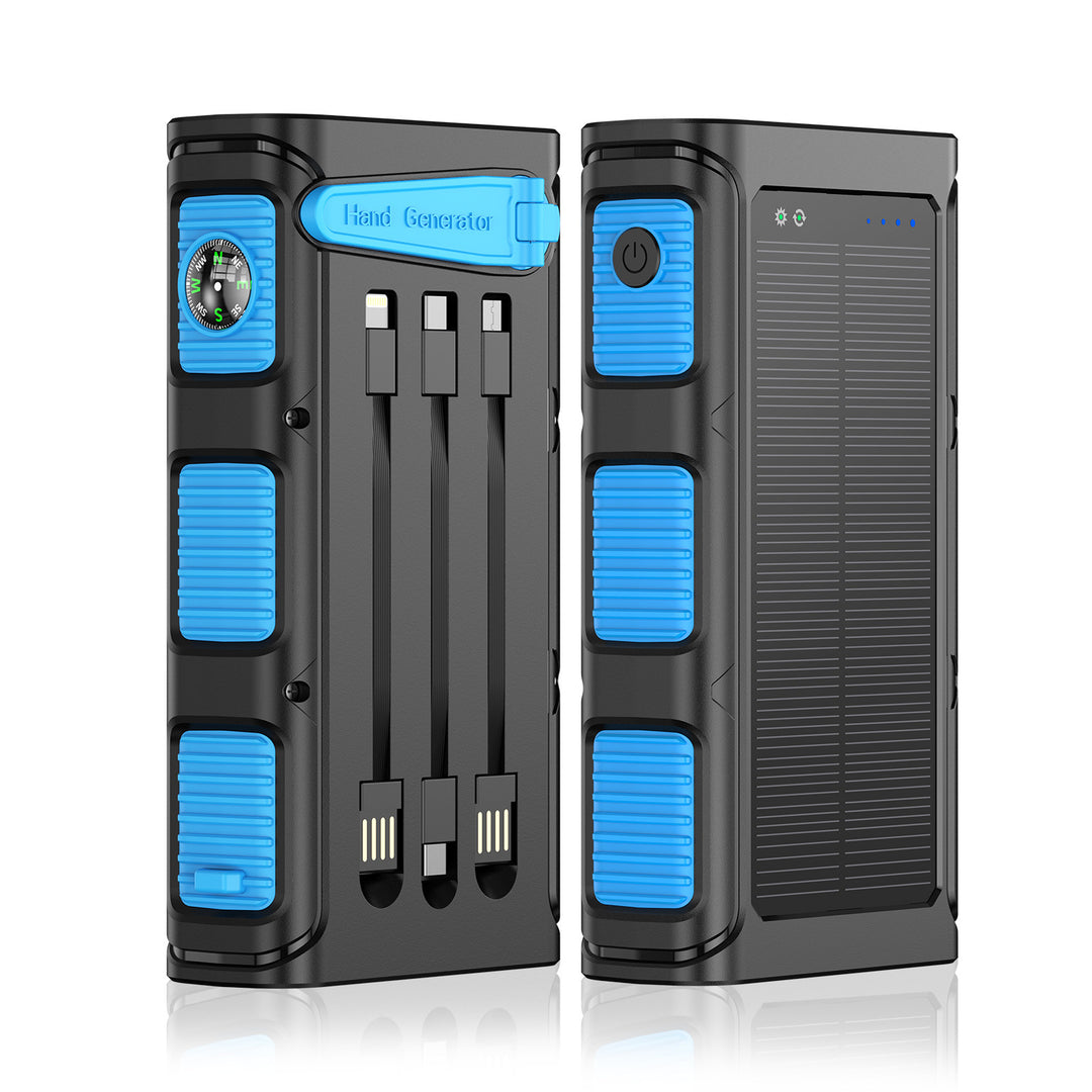 Portable Solar Power Bank With Qi Charging Function And Integrated Flashlight Bowlift