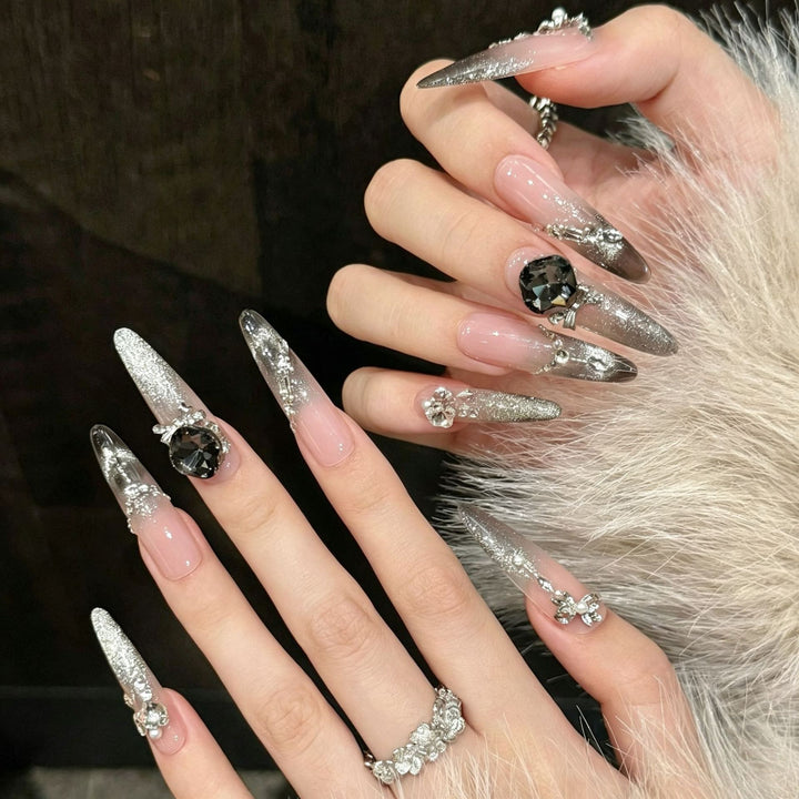 Artistic Press-On Nail Set Bowlift