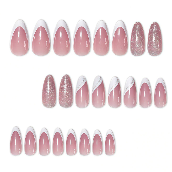 Elegant Sparkling French Tip Nail Enhancements Bowlift