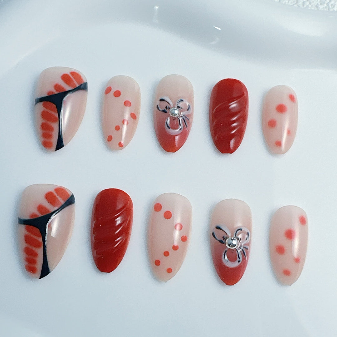 Creative Art Nails Set with Decorative Accents Bowlift