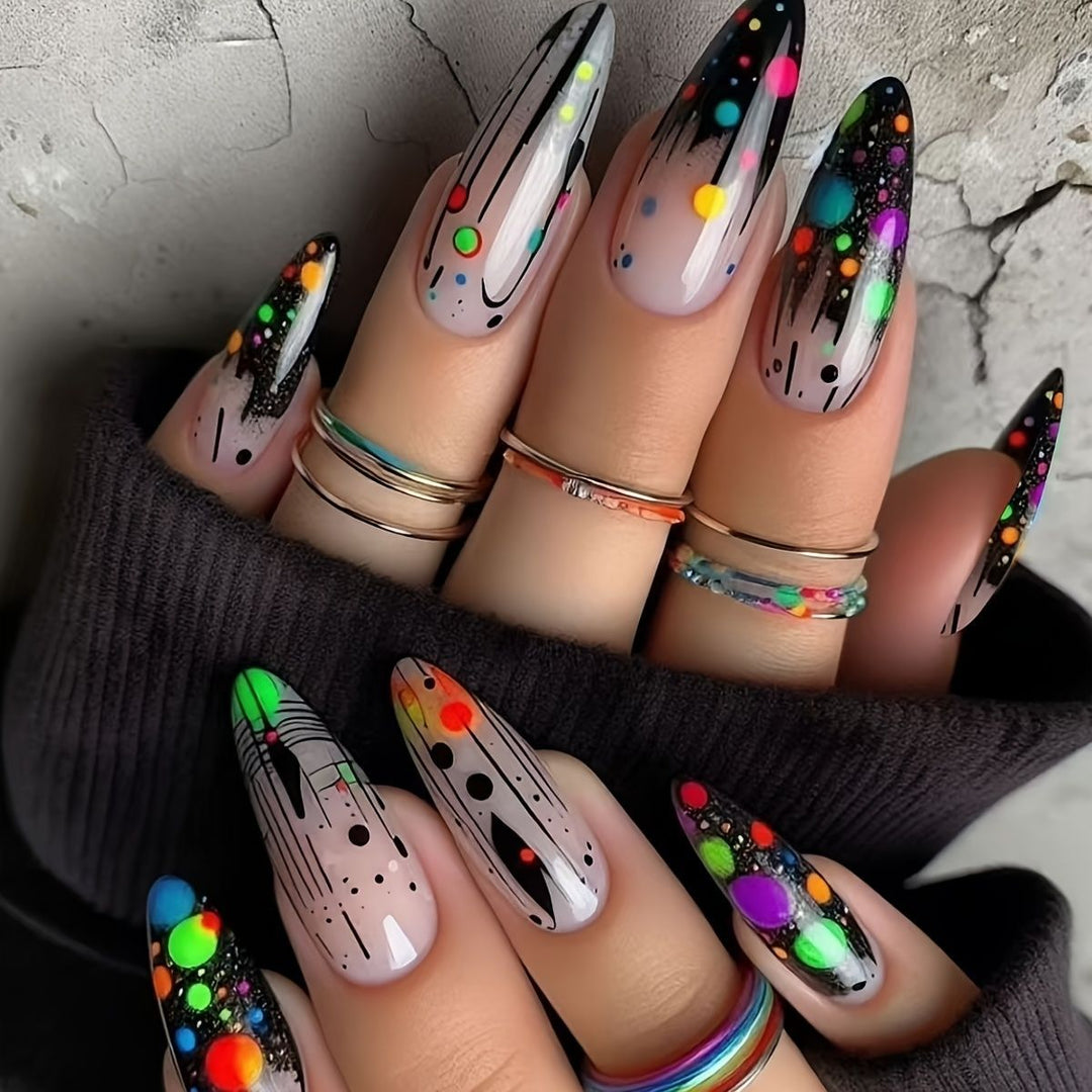 Floral Art Acrylic Nail Set Bowlift