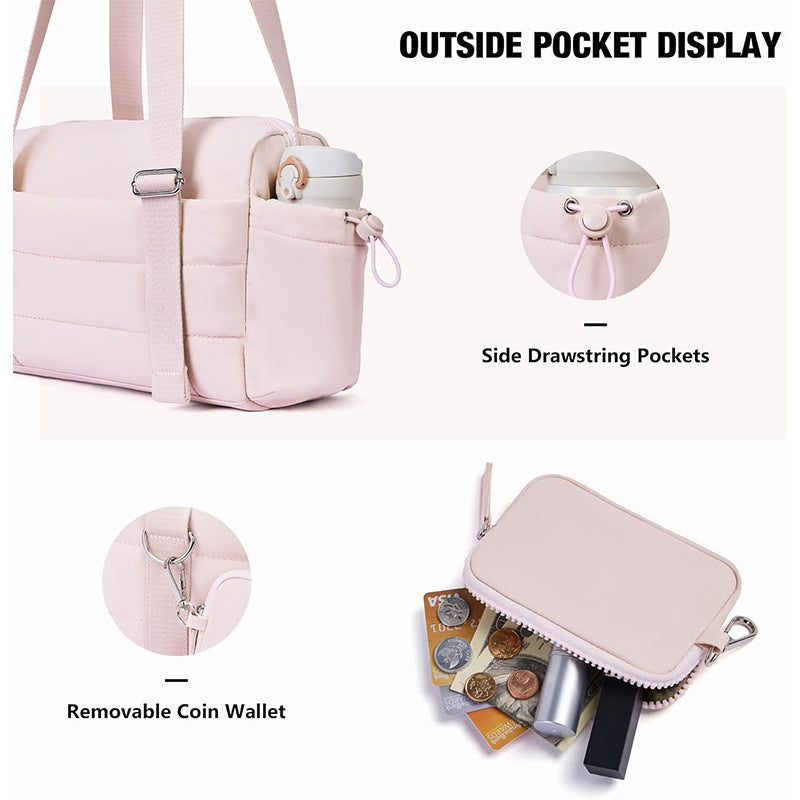 Fashionable Travel Bag with Removable Wallet Bowlift