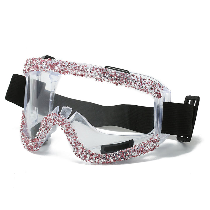 Women's glamorous ski goggles with sparkling decorative frame Bowlift