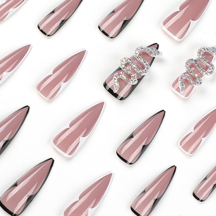 Artistic Nail Extensions with Elegant Stiletto Design Bowlift