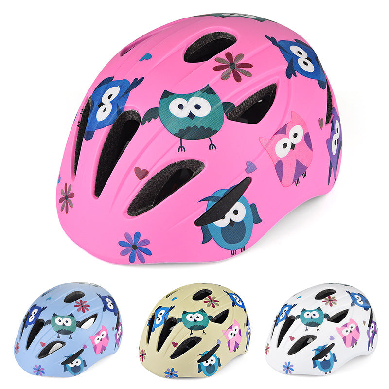 Children's Playful Owl Design Safety Helmet Bowlift