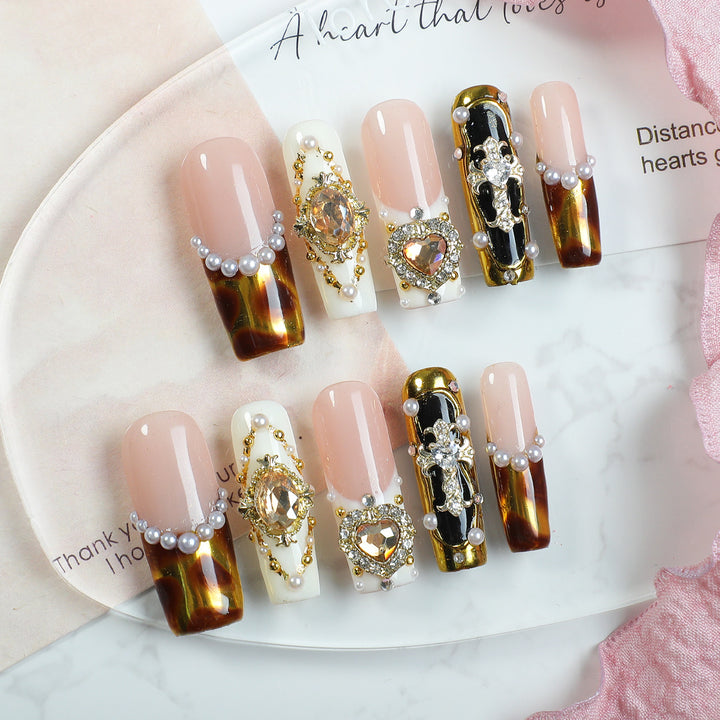 Artificial nail set with exquisite decorations Bowlift
