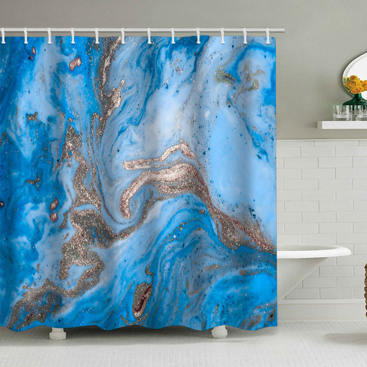Artistic Marble Design Shower Curtain Bowlift