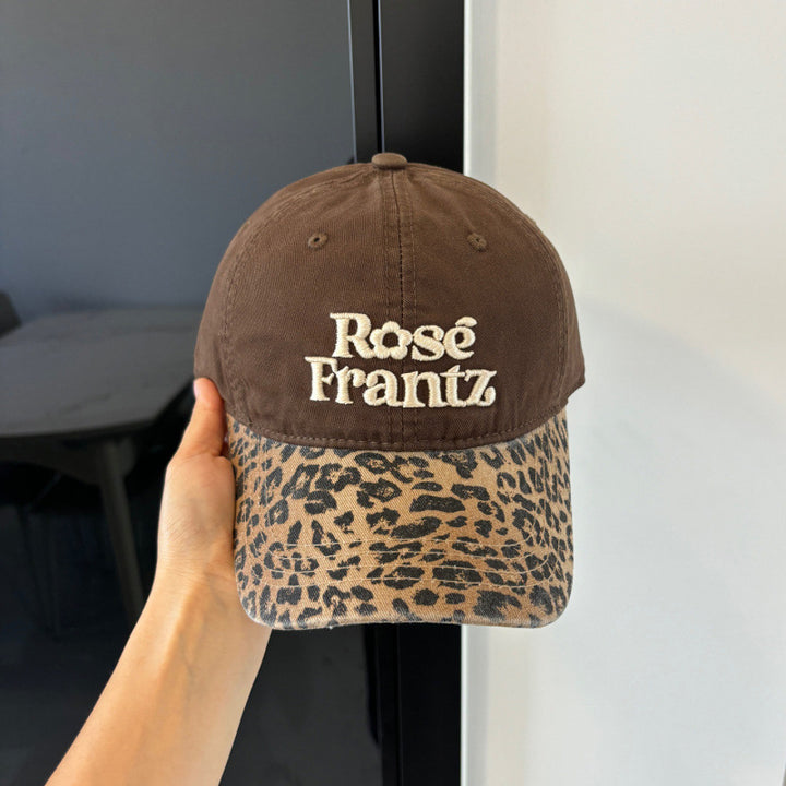 Women's Distressed Leopard Print Baseball Cap Bowlift