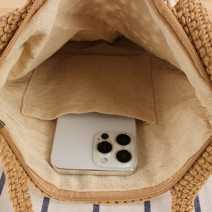 Macramé Beach Bag with Handwoven Design Bowlift
