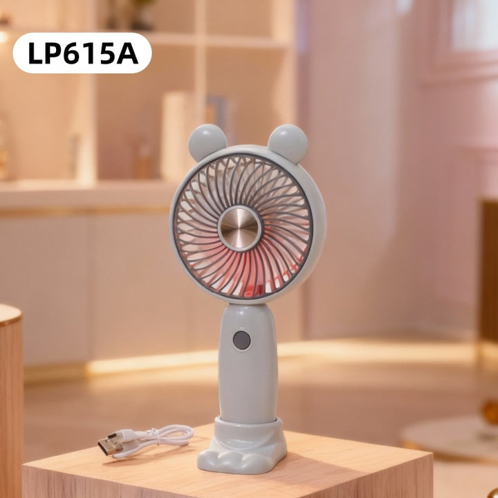 Women's Portable Handheld Swing Fan with LED Lighting Bowlift