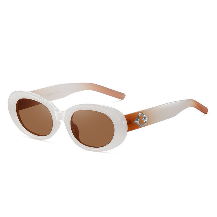 Retro-Inspired Oval Frame Sunglasses Bowlift