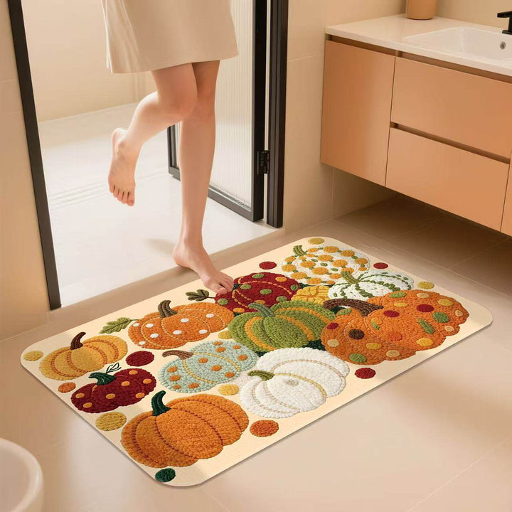 Pumpkin-Themed Bath Mat Bowlift