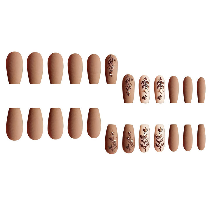 Elegant Floral Matte Nail Art Bowlift