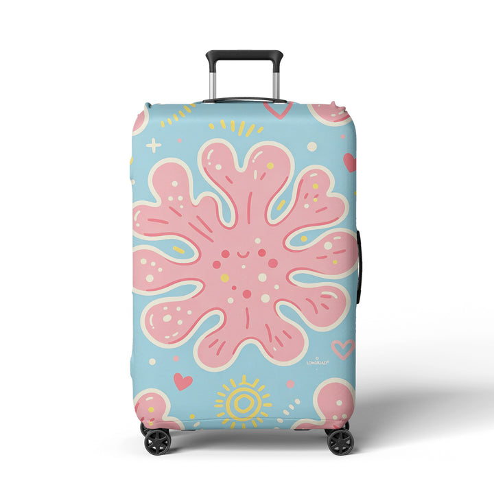 Women's suitcase cover with cheerful Bowlift motif