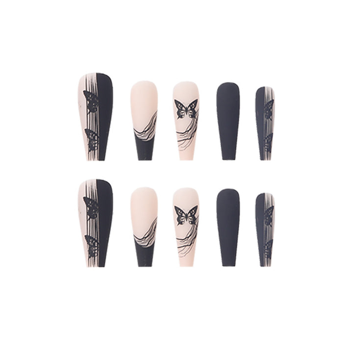 Artistic Press-On Nail Set with Intricate Patterns Bowlift