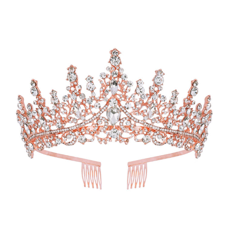 Ladies Rhinestone Tiara with Sparkling Gemstones Bowlift