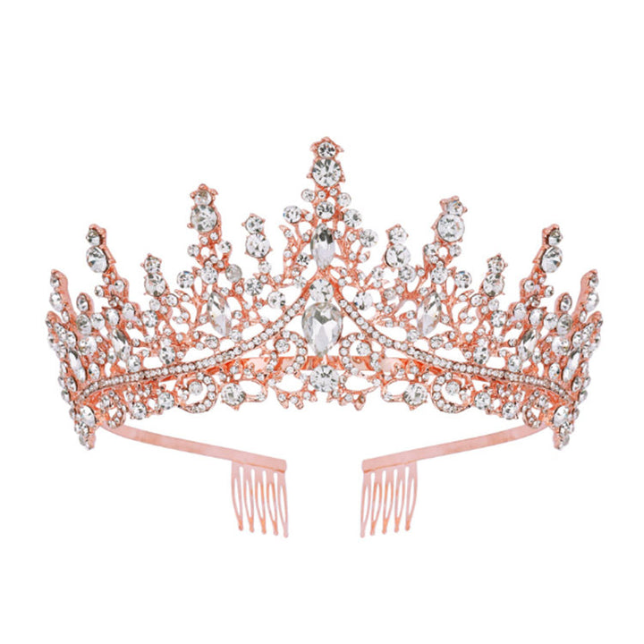Ladies Rhinestone Tiara with Sparkling Gemstones Bowlift