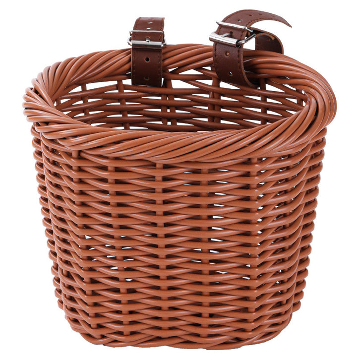 Woven Storage Basket with Adjustable Leather Straps Bowlift