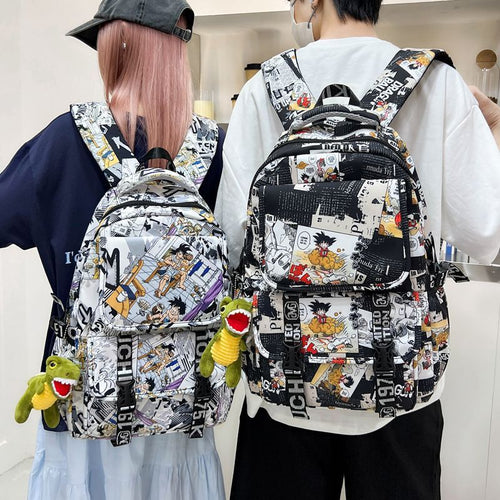 Backpack in Comic Design with Soft Plush Pendant Bowlift