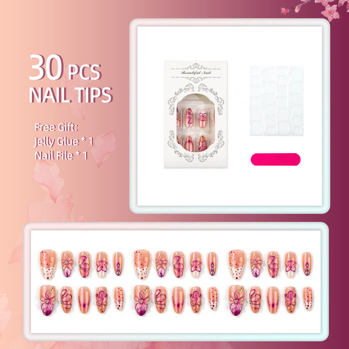 Decorative Floral Press-On Nail Art Kit 1790736637