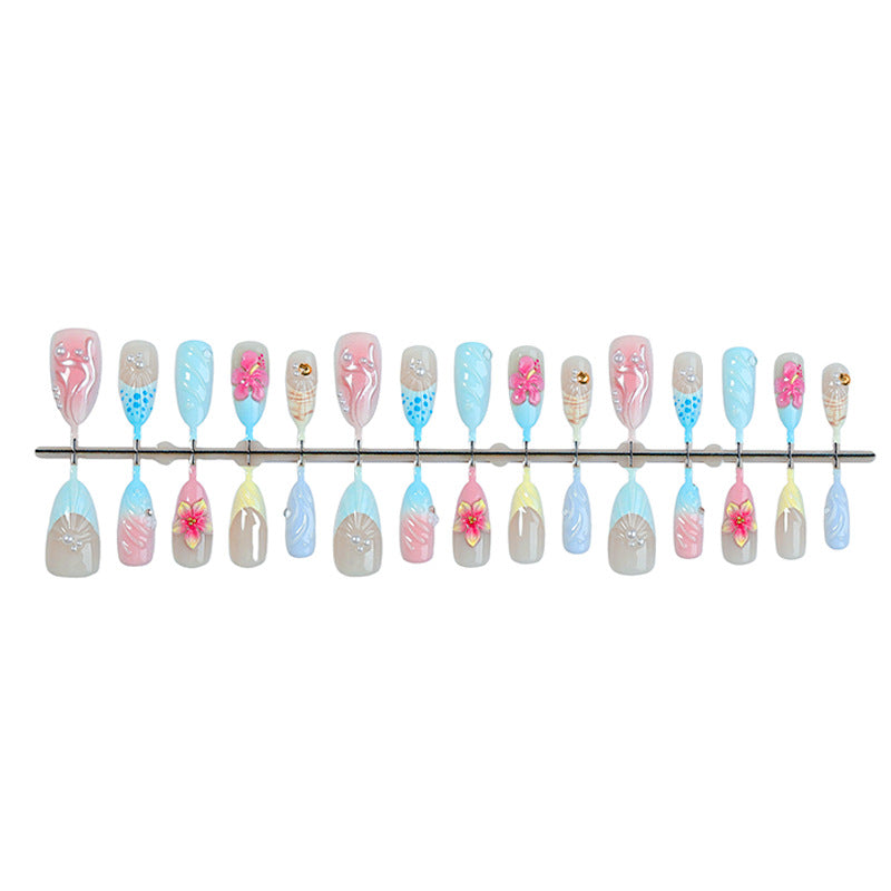 Decorative Press-On Nail Art Set with Premium Floral Designs Bowlift