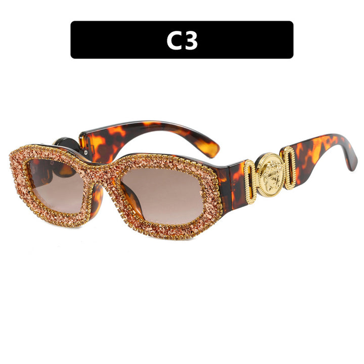 Women's extravagantly designed sunglasses with rhinestone-studded frame Bowlift