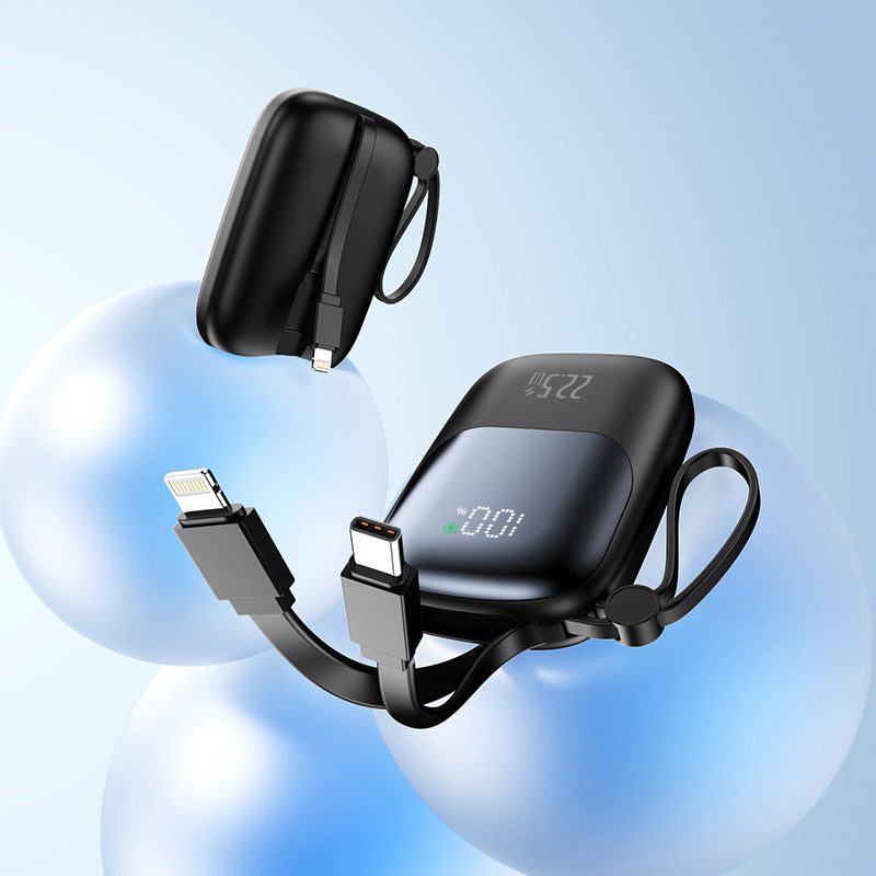 portable fast-charging power bank with integrated cable Bowlift