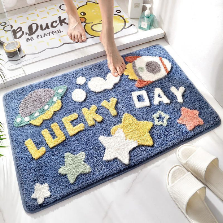 Plush Bathroom Quote Mat