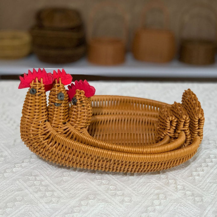 Decorative Woven Duck-Shaped Basket Bowlift