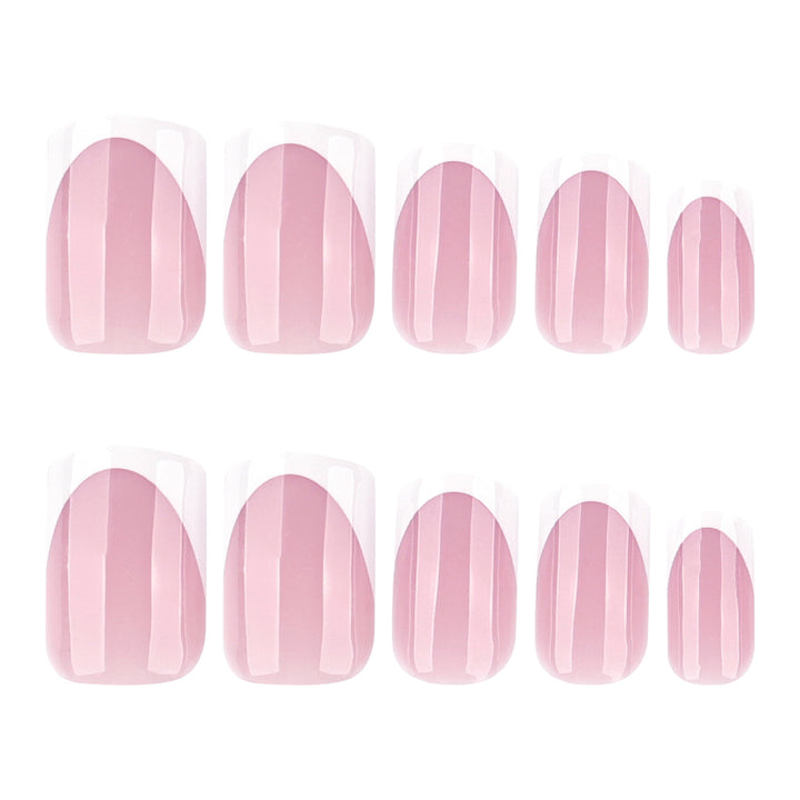 French nail extensions with glossy finish Bowlift
